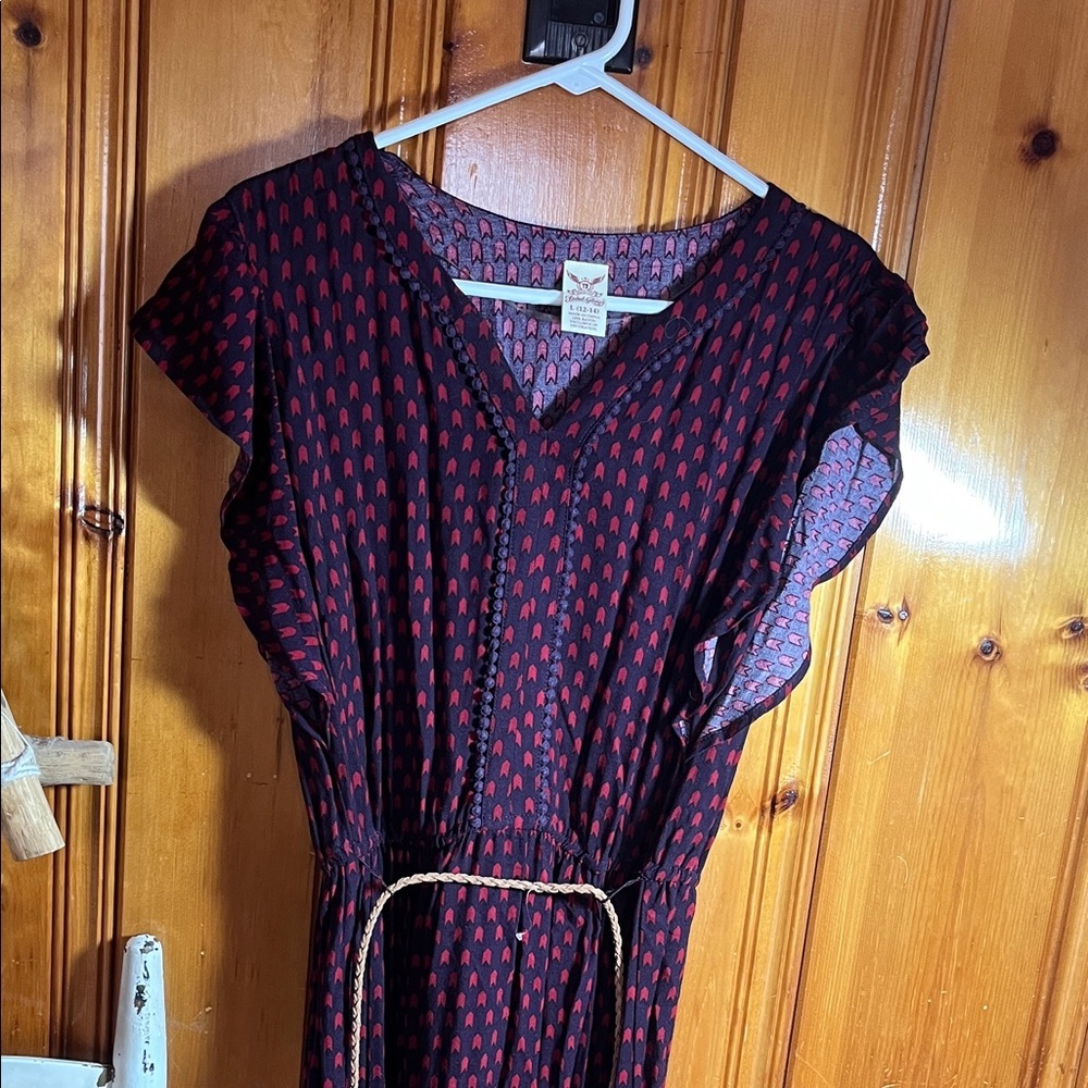 Faded Glory Black and Red Patterned Maxi Dress - Picture 4 of 6
